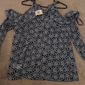 Michael Kors cold shoulder long sleeved blouse